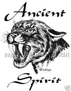 Ancient Spirit Totem cat cougar saber tooth paw T Shirt  