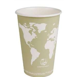  Eco Products 16 oz Compostable Hot Cup in World Art Design 