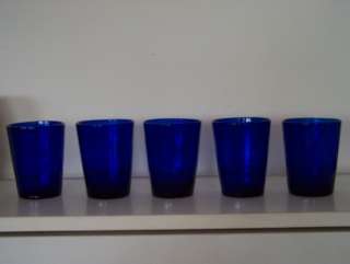 bicchieri soffiati a mano primi novecento in pasta blu alt 9