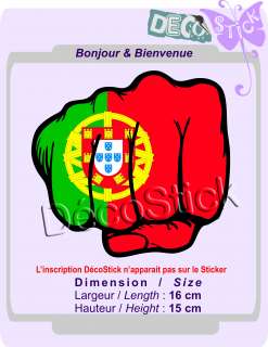   Sticker Portugal Poing Football Autocollant Neuf