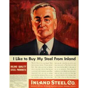  1936 Ad Inland Steel Products Portrait Businessman 