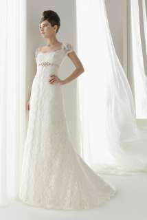 2012 New Custom made Lace Overlay Wedding Dress Bridal Gown Sleeves 
