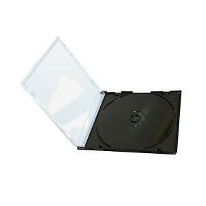   Clear Slim CD Jewel Case with Black Tray (100 pack) Electronics
