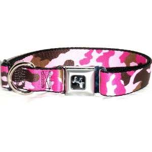    Buckle Down Camo Pink Large 15 26 Dog Collar W30335