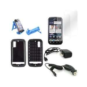  Bundle Black Case 2 Screen Protector Car Travel Charger 3Feet Stand 