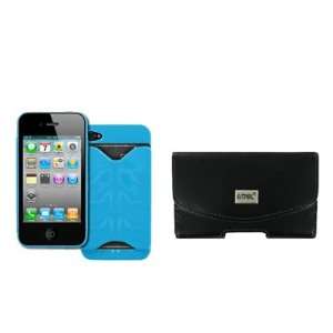  EMPIRE Apple iPhone 4 / 4S Black Leather Case Pouch with 