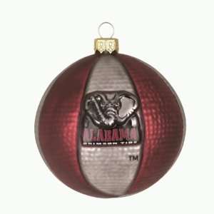   Crimson Tide Glass Basketball Christmas Ornaments 2.5