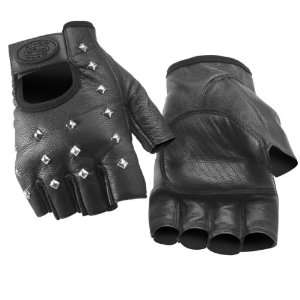    RIVER ROAD VEGAS SHORTY LEATHER GLOVES (SMALL) (BLACK) Automotive