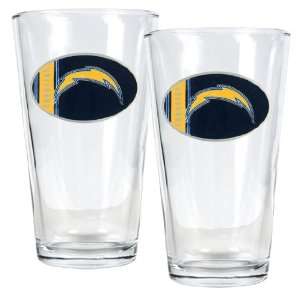  San Diego Chargers   NFL 16oz Pint Glass Gift Set (2 Pack 