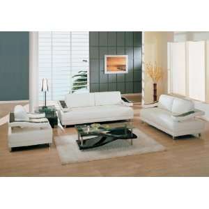 153822957 Amazoncom Global Furniture White Leather Contemporary  