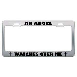 An Angel Watches Over Me Religious God Jesus License Plate Frame Metal 