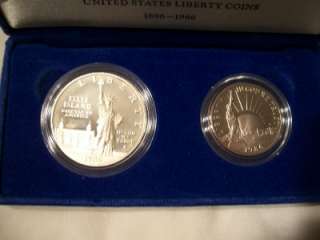 1986 US Liberty Silver Proof Dollar and Half Dollar Set  