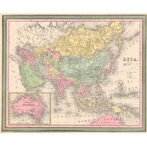  Mitchell 1850 Antique Map of Asia