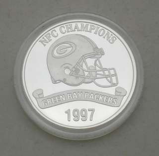 1997 GREEN BAY PACKERS~NFC CHAMPIONS~ 1 OZ .999 FINE SILVER COIN 