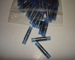 100 BLUE BUTT CONNECTORS NYLON STRAIGHT 16 14 AWG WIRE  