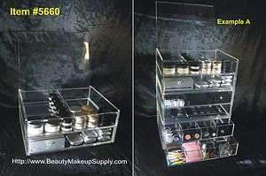 LARGE LUXURIOUS ACRYLIC EXPANDABLE COSMETIC ORGANIZER DRAWER w/ FLIP 