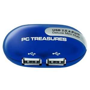  Mini USB 4 Port Hub Navy Blue: Electronics