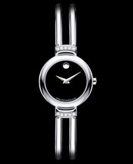 Movado Watch, Womens Stainless Steel Diamond Bracelet (1/8 ct. t.w 