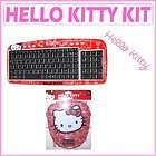 Hello Kitty Keyboard and Mouse Pad With Wrist Rest Red