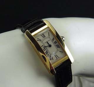   8000 + ESTATE SOLID 18K GOLD CARTIER AMERICAINE TANK WATCH  