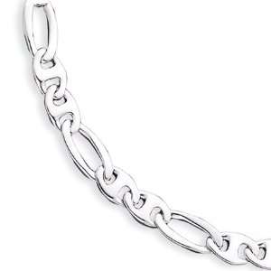  9.5mm, Sterling Silver, Flat Anchor Link Chain, 24 inch Jewelry