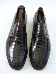Bruno Magli Mens GRANT Brown Dress Loafers Woven Label Size 11M #14520 