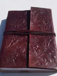 Vintage leather bound Celtic TUDOR design embossed Antique blank book 