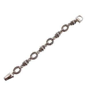   Link Bracelet ; 7.5L; Antique Silver Metal; Magnetic Closure Jewelry