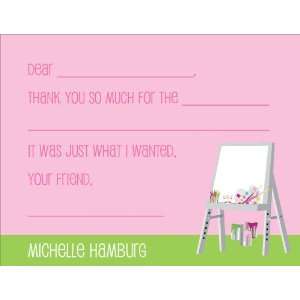 Art Easel Pink Note Cards