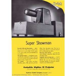   Kodak Supershowman Highlux III Projector Vintage Ad 