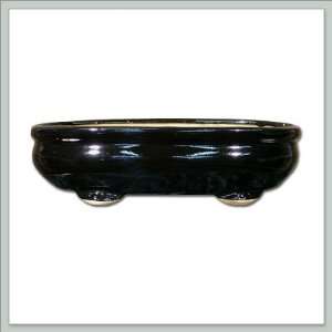   Chinese Bonsai Pot  Black oval with feet 9 inch Patio, Lawn & Garden