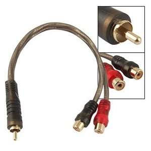   RCA Double Female to Male Connector Audio Splitter Cable Electronics