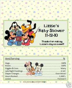 DISNEY BABIES candy bar wrappers BABY SHOWER FAVOR  