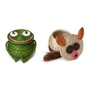  Hand Woven Frog and Bush Baby Baskets