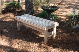 Ft Backless Cypress Wood Garden Bench Patio Pool Yard Deck Outdoor 