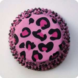  Pink Leopard Baking Cups