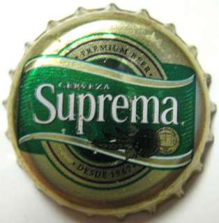 SUPREMA CERVEZA Bright gold Beer CROWN Cap, EL SALVADOR  