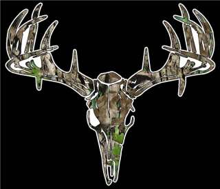 Camo Deer Skull S4 Vinyl Sticker Decal Hunting Big Buck whitetail 