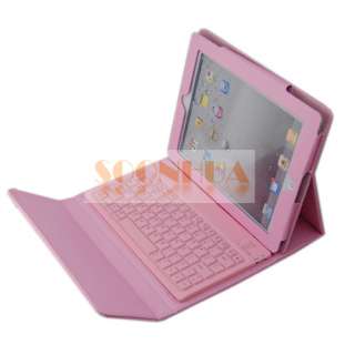 Wireless Bluetooth Keyboard + Leather Case iPad 2 Pink  