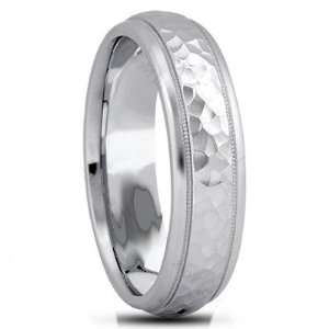  4.00 Millimeters White Gold Wedding Band Ring 18Kt, Flat 