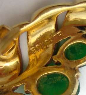 Boucher Brooch Pin Earring Parure Set Jade Green Star Vtg Beautiful 