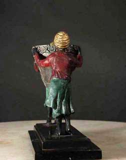 Classic Blackamoor Sculpture Real Bronze Turban Vase  