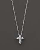    Roberto Coin 18 Kt. White Gold/Diamond Small Cross Necklace 