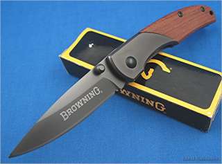 Browning Brown Rich Grain Wood Handles Linerlock Knife  