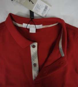 BURBERRY BOYS PIQUE PALMER POLO SHIRT MILITARY RED SIZE 18 MONTHS 