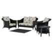 Willoughby 4 Piece Wicker Patio Conversation Furniture Set   Black