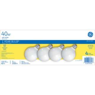 GE 40 Watt Soft White Decorative Globe Light Bulbs 4 pk..Opens in a 