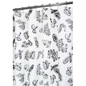    Beauty Parlor Shower Curtain in White / Black