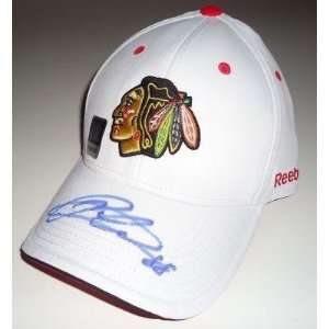  *CHICAGO BLACKHAWKS* hat W/COA B   Mens NHL Fitted And Stretch Hats 