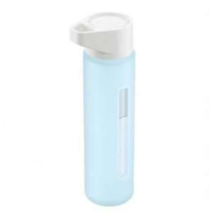   Glass Water Bottle (16oz) SNOW/ ICE BLUE: Health & Personal Care